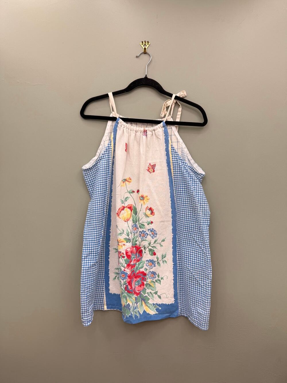 Handmade Vintage Tea Towel Tunic Top Cottagecore Tomato Girl One Size